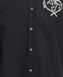 Men's Crystal-Embellished Black Logo Shirt