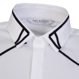 Neil Barrett White Tuxedo Grosgrain Collar Detail Shirt