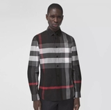 Burberry Check Stretch Cotton Poplin Shirt