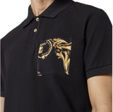 Polo Versace Jeans Couture Noir Black Cotton Polo Shirt