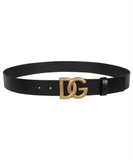 Dolce & Gabbana LOGO BUCKLE Belt - Black