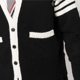 Thom Browne JERSEY STITCH V NECK Cardigan - Black