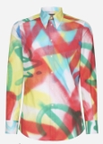 Cotton Martini-fit shirt with spray- pai