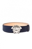 VERSACE VERSACE NAVY BLUE LEATHER BELT