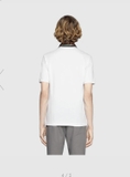 Cotton polo with Web and feline head