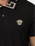 Versace Greca-collar polo shirt black