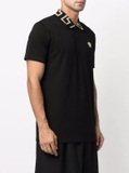Versace Greca-collar polo shirt black