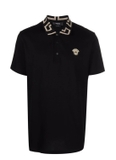Versace Greca-collar polo shirt black