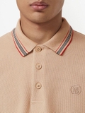 Burberry Icon-stripe collar polo shirt - Begie