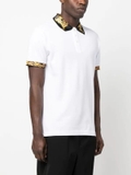 Versace Jeans Couture Barocco-print shirt-sleeve polo shirt - White
