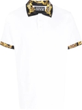Versace Jeans Couture Barocco-print shirt-sleeve polo shirt - White