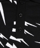 Neil Barrett LOOSE CRAZY FAIRISLE  Black Knit Polo