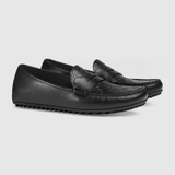 Gucci Signature Driver Black Debossed Leather