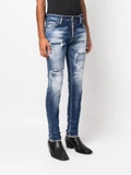 Dsquared2 distressed-effect logo-patch jeans