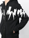Neil Barrett Thunderbolt-print zip-up hoodie