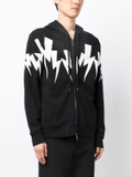 Neil Barrett Thunderbolt-print zip-up hoodie