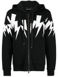 Neil Barrett Thunderbolt-print zip-up hoodie