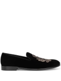 Dolce & Gabbana velvet-finish embroidered slippers