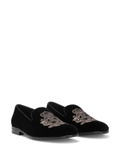 Dolce & Gabbana velvet-finish embroidered slippers