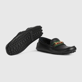 Gucci Driver With Web Leather Black