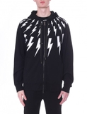 NEIL BARRETT LIGHTNING BOLT ZIP HOODIE