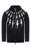 NEIL BARRETT LIGHTNING BOLT ZIP HOODIE