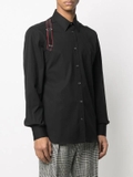 Alexander McQueen shoulder brace detail black shirt