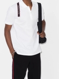 Alexander McQueen logo-strap pique polo shirt