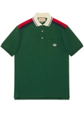 Gucci Interlocking G cotton green polo shirt
