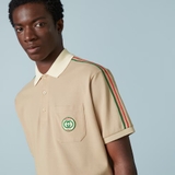 Gucci Web-stripe logo-patch polo shirt
