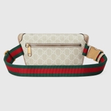 Belt bag with Interlocking G in beige and white GG Supreme