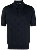 Dolce & Gabbana logo-jacquard silk polo shirt