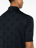 Dolce & Gabbana logo-jacquard silk polo shirt