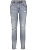 Dolce & Gabbana slim-cut logo-patch jeans