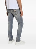 Dolce & Gabbana slim-cut logo-patch jeans