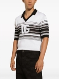 Dolce & Gabbana stripe-print silk polo shirt