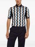 Dolce & Gabbana zig-zag silk polo shirt