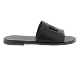 Dolce & Gabbana embossed-logo leather slides