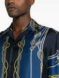 Versace nautical-print short-sleeve silk shirt