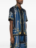 Versace nautical-print short-sleeve silk shirt