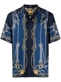 Versace nautical-print short-sleeve silk shirt