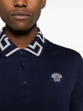 Versace Greca-collar cotton polo shirt