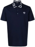 Versace Greca-collar cotton polo shirt