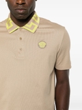 Versace Medusa Greca two-tone cotton polo shirt