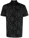Versace Barocco-jacquard cotton polo shirt