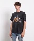 AMIRI Gray logo t-shirt with a vintage effect