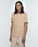 Gucci Web Collar Cotton Piquet Polo