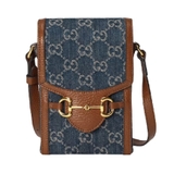 Gucci Horsebit 1955 Mini Blue And Brown Leather