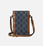 Gucci Horsebit 1955 Mini Blue And Brown Leather