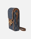 Gucci Horsebit 1955 Mini Blue And Brown Leather